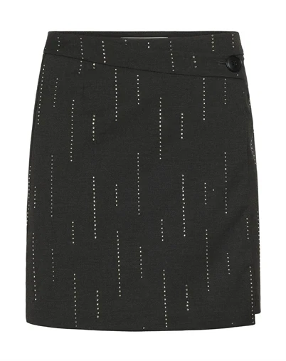 Gestuz - GZAdira Wrap Nederdel - Dark Grey Melange 